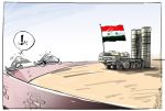  aircraft airplane day desert f-16 f-35 flag jet living_aircraft living_machine machine military missile_launcher outside podvinski_(sputnik_international) political_cartoon politics sputnik_international syria_(country) syrian_flag truck vehicle 