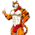  anthro bulge clothing dream_and_nightmare feline frosted_flakes male mammal one_eye_closed solo thumbs_up tiger tony_the_tiger underwear wink 