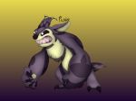  2018 4:3 4_fingers alien antennae arm_markings back_markings big_hands carnage_(captaincassidy) chest_tuft claws clenched_teeth digital_drawing_(artwork) digital_media_(artwork) disney experiment_(species) fan_character fur gradient_background hi_res lilo_and_stitch markings patrickthehenchman purple_claws purple_eyes purple_fur purple_nose signature simple_background solo tail_markings teeth toe_claws tuft 