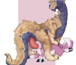  animal_genitalia digimon digimon_(species) dipstick_tail dorumon duo dzina_(latiodile) fan_character genital_slit male male/male multicolored_tail oral oral_penetration penetration penis redponei simple_background slit yama_the_dorumon 