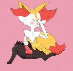  animal_genitalia animal_penis balls blush braixen canine cum erection inner_ear_fluff katsurokurosaki knot male mammal nintendo penis pok&eacute;mon pok&eacute;mon_(species) shy video_games 