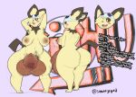  anthro areola balls big_balls breasts dickgirl foreskin hairy_balls hi_res huge_areola huge_balls humanoid_penis hyper hyper_balls intersex jroy101 nintendo nipples penis pichu piper_(smuttysquid) pok&eacute;mon pok&eacute;mon_(species) pubes text video_games 