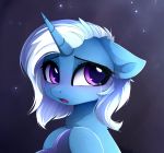  2018 blue_fur crying cute ears_down equine eyelashes female feral friendship_is_magic fur hair hooves horn magnaluna mammal my_little_pony purple_eyes sad solo tears trixie_(mlp) unicorn white_hair 