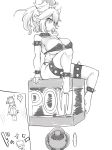  !? 1boy 1girl 2koma ? armlet bangs bikini bikini_top borrowed_design bowsette bracelet breasts collar comic cool-kyou_shinja crown facial_hair greyscale highres horns jewelry large_breasts mario mario_(series) monochrome mustache new_super_mario_bros._u_deluxe o-ring o-ring_bikini off_shoulder pointy_ears ponytail pow_block side-tie_bikini sidelocks sitting spiked_armlet spiked_bracelet spiked_collar spikes spoken_exclamation_mark spoken_question_mark super_crown super_mario_bros. swimsuit 