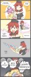  2girls 4koma american_flag_dress american_flag_legwear bare_shoulders blonde_hair breasts cleavage clothes_writing clownpiece comic commentary_request hecatia_lapislazuli highres korean multiple_girls ori_(yellow_duckling) touhou translation_request you're_doing_it_wrong 