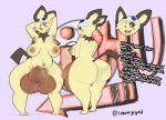  anthro areola balls big_balls breasts dickgirl foreskin hairy_balls hi_res huge_areola huge_balls humanoid_penis hyper hyper_balls intersex jroy101 nintendo nipples penis pichu piper_(smuttysquid) pok&eacute;mon pok&eacute;mon_(species) pubes smegma smelly text video_games 