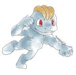  2015 5_fingers action_pose ambiguous_gender artsy-theo attack biped crest digital_drawing_(artwork) digital_media_(artwork) featureless_crotch featureless_feet fist full-length_portrait gills grey_skin humanoid humanoid_hands machop muscular muscular_ambiguous nintendo not_furry nude pok&eacute;mon pok&eacute;mon_(species) portrait pose punching raised_heel red_eyes running signature simple_background smile solo style_parody toony video_games white_background 