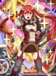  armor axe blush boots chain commentary_request company_name copyright_name fingerless_gloves fire_emblem fire_emblem:_kakusei fire_emblem_cipher gloves holding holding_axe holding_sword holding_weapon kurosawa_tetsu long_hair miniskirt official_art open_mouth red_eyes red_hair selena_(fire_emblem) skirt solo sword thigh_boots thighhighs tsundere twintails weapon zettai_ryouiki 