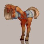  anthro baleinebleue blonde_hair breasts equine female fur hair horse mammal solo 