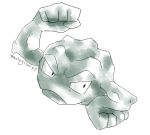  2015 5_fingers ambiguous_gender artsy-theo black_eyes digital_drawing_(artwork) digital_media_(artwork) fist flexing floating front_view full-length_portrait geodude grey_body hand_on_hip humanoid_hands looking_aside looking_away mineral_fauna nintendo not_furry pok&eacute;mon pok&eacute;mon_(species) portrait raised_arm rock signature simple_background smile solo style_parody suspended_in_midair toony video_games white_background 