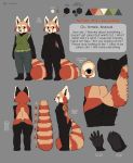  anthro big_ears big_eyebrows big_tail breasts butt clothing digital_media_(artwork) female frikitty mammal model_sheet nanda nipples red_panda small_breasts solo standing text wide_hips 