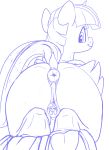  2018 anatomically_correct anatomically_correct_pussy animal_genitalia animal_pussy anus butt dock duo equine equine_pussy female feral friendship_is_magic hi_res horn looking_back mammal micro my_little_pony ponythroat pussy rainbow_dash_(mlp) twilight_sparkle_(mlp) winged_unicorn wings 