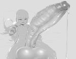  cum cumdrip erection flat_chest full-package_futanari futanari gigantic_penis greyscale huge_testicles long_hair magister_(medical_whiskey) monochrome penis precum shiratama_liliana striped testicles uncensored veins veiny_penis 