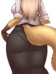  1girl 340m/sec ass blonde_hair fox furry long_hair skirt solo teacher 