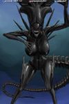  2018 alien alien_(franchise) alien_girl alternate_version_at_source belly big_breasts big_butt big_female black_skin breast_grab breasts butt claws dangerous enjoying eye_contact eyeless fangs female hand_on_breast humanoid lifted_arm lips looking_at_viewer macro monster monster_girl_(genre) multiple_versions_available muscular navel nihilophant not_furry nude presenting pussy seductive sharp_teeth smile solo standing tall teeth text voluptuous wide_hips xenomorph xenomorph_queen 