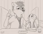  alcohol bar beverage cigarette disney duo jack_savage lagomorph male mammal mephitid necktie rabbit s1m size_difference skunk stripes zootopia 