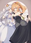  artist_name bare_shoulders between_breasts black_dress black_nails blonde_hair blue_brooch blue_eyes bowsette bracelet breasts brooch cleavage collar crown dress gloves highres horns jewelry long_hair looking_at_viewer luigi's_mansion mario_(series) medium_breasts mini_crown multiple_girls nail_polish new_super_mario_bros._u_deluxe ojou-sama_pose one_eye_closed peachy_michi ponytail princess_king_boo puffy_short_sleeves puffy_sleeves red_eyes short_hair short_sleeves spiked_armlet spiked_bracelet spiked_collar spikes super_crown tilted_headwear white_gloves 