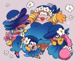  blonde_hair blue_dress blue_eyes blue_hair bracelet braid dress fangs fat flower hat jewelry lipstick long_hair makeup mario_(series) multiple_girls pink_hair ponytail prototype reptilian single_braid smile spiked_bracelet spikes strapless strapless_dress super_mario_odyssey ukata 