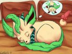  animal_genitalia animal_penis balls bed canine_penis coffeefly dream eeveelution erection eyes_closed female feral leafeon male nintendo penis pillow pok&eacute;mon pok&eacute;mon_(species) scarf sex solo video_games 