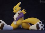  2018 3d_(artwork) anus areola bacn big_breasts black_sclera blue_eyes breasts butt canine claws clothed clothing digimon digimon_(species) digital_media_(artwork) female fingering fur mammal masturbation nipples nude open_mouth penetration presenting pussy renamon solo thick_thighs toe_claws topless tuft vaginal vaginal_fingering white_fur 