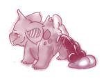  blush dildo female feral from_behind_(disambiguation) nickcola nidoran nintendo pok&eacute;mon pussy sex_toy simple_background size_difference smile video_games white_background 