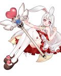  2200659903_rika aisha_(elsword) animal_ears bare_shoulders bell bunny_ears dress elsword eyebrows_visible_through_hair heart heart-shaped_pupils long_hair open_mouth smile symbol-shaped_pupils white_hair 