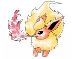  2015 3_toes ambiguous_gender artsy-theo beady_eyes black_eyes black_nose canine digital_drawing_(artwork) digital_media_(artwork) eeveelution feral fire fire_breathing flareon fluffy fluffy_tail front_view full-length_portrait fur fur_tuft head_tuft looking_aside looking_away mammal mane multicolored_fur nintendo open_mouth open_smile orange_fur pok&eacute;mon pok&eacute;mon_(species) portrait quadruped raised_leg signature simple_background smile solo standing style_parody thick_tail toes toony tuft two_tone_fur video_games white_background yellow_fur yellow_mane yellow_tail 