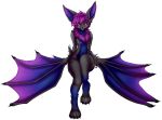  2018 alpha_channel anthro bat bat_wings big_ears black_fur blue_fur chibity female flat_chested fluffy front_view fur hair hi_res looking_at_viewer mammal mane membranous_wings nude pink_eyes purple_eyes purple_hair simple_background solo transparent_background wide_hips wings 