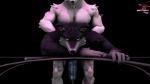  &lt;30_second_webm 2018 3d_(artwork) anal animated anthro black_fur blue_eyes canine cum digital_media_(artwork) from_behind_(disambiguation) fur male male/male mammal nocturnalfuzz on_chest open_mouth penis source_filmmaker white_fur wolf 