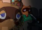  alcohol animal_crossing anthro beer beverage blue_eyes bottle canine clothing holding_object humor male mammal meme nintendo sad tanuki timmy_nook tom_nook_(animal_crossing) tommy_nook toonarscontent video_games young 