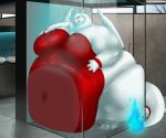  anthro belly big_belly biglovealicia curves digital_media_(artwork) morbidly_obese nude obese overweight shower solo standing thick_tighs voluptuous water wet wide_hips 