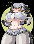  abs animal_humanoid avian avian_humanoid big_breasts bird breasts female huge_breasts humanoid kemono_friends limebreaker looking_at_viewer shoebill shoebill_(kemono_friends) solo under_boob voluptuous wide_hips 