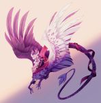  2018 claws dragon feathered_wings feathers fur furred_wyvern horn ninxeas simple_background white_feathers white_fur wings wyvern 