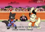  4_toes anthro bandanna barefoot black_fur black_hair canine clothing cub dakka dakkawolf danny_(funnybox) dragon_ball duo fangs fight fox fur hair hybrid lagomorph loincloth male mammal navel rabbit subtitled toes white_fur wolf young 