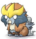  chibi entei full_body gen_2_pokemon kashiwa_(3920kashiwa) lowres no_humans o_o pokemon pokemon_(creature) shiny_pokemon simple_background sitting solo white_background white_eyes 