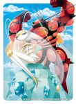  arthropod buzzwole duo flexing insect nintendo official_art pheromosa pok&eacute;mon pok&eacute;mon_(species) pokemon_tcg powerful red_skin sitting ultra_beast video_games watermaek white_skin 