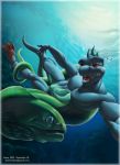  anthro auction diving dragon eel fish hnz invalid_tag leogon7 lizard male male/male marine photo print reptile scalie sea selfei summer water ych 
