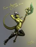  2018 amulet amulet_of_dibella anthro argonian axe big_breasts bow breasts clothing female footwear halberd high_heels horn kasaler legwear lifts-her-tail looking_at_viewer lusty_argonian_maid maid_uniform melee_weapon nipples not-lifts-her-tail nude one_eye_closed polearm scalie shoes simple_background solo stockings text the_elder_scrolls tram15vay uniform video_games weapon wink yellow_eyes 