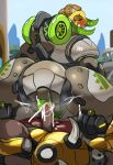  2017 armor blizzard_entertainment clothing cum cum_inside digital_media_(artwork) doomfist_(overwatch) duo erection female horn lightsource living_machine looking_at_viewer machine male male/female male_penetrating melee_weapon not_furry omnic orisa_(overwatch) overwatch penetration penis pussy robot sex spikes taur vaginal vaginal_penetration video_games weapon 