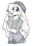  2018 anthro clothing flannel flower greyscale half-length_portrait hat ink inktober invalid_tag lagomorph male mammal marker_(artwork) monochrome pants plaid plant portrait rabbit shirt solo strawberryneko tartan_clothing traditional_media_(artwork) 