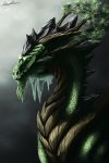  ashesdrawn digital_media_(artwork) dragon feral green_eyes green_scales horn invalid_color invalid_tag scales simple_background solo spines 