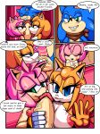  2018 absurd_res amy_rose anthro anthro_on_anthro big_breasts big_penis breasts canine cloudz comic cum cum_in_mouth cum_inside dialogue dreamcastzx1 english_text fellatio female fox group group_sex hedgehog hi_res huge_breasts huge_penis licking male male/female mammal oral penis penis_lick sex sonic_(series) sonic_boom sonic_the_hedgehog speech_bubble text threesome tongue tongue_out video_games zooey_the_fox 