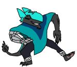  animated anthro bandage barefoot capcom claws clothed clothing dancing devil_may_cry garchomp-sex-toy humor invalid_tag meme nails parody poncho prosthetic_arm prosthetic_limb sergal solo video_games 