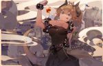  :p armlet black_collar black_dress blonde_hair blue_eyes borrowed_design bowsette bracelet breasts breathing_fire closed_mouth commentary crown dress earrings fire horns jewelry kawacy looking_at_viewer mario_(series) new_super_mario_bros._u_deluxe pointy_ears smile solo spiked_armlet spiked_bracelet spiked_shell spiked_tail spikes strapless strapless_dress super_crown tail tongue tongue_out turtle_shell we_can_do_it! 