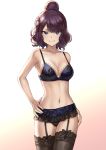  bra cleavage fate/grand_order katsushika_hokusai_(fate/grand_order) mashu_(003) pantsu stockings thighhighs 