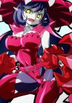  1girl appmon artist_request bandai breasts cleavage demon_girl digimon digimon_universe:_appli_monsters fangs female hat large_breasts leotard long_hair looking_at_viewer monster_girl smile solo succubus symbol-shaped_pupils thong warudamon yellow_eyes 
