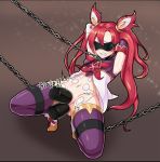  1girl alternate_costume alternate_hair_color alternate_hairstyle anal armpit ass black_gloves blush breasts chains choker gloves grow_minion hair_ornament jinx_(league_of_legends) league_of_legends long_hair open_mouth pussy red_hair small_breasts star_guardian_jinx thighhighs twintails white_gloves yellow_eyes 