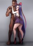  blackingyourwaifu dark-skinned_male high_heels interracial kasugano_tsubaki legs long_hair mirai_nikki phone selfie skirt tagme 