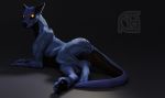  3d_(artwork) alien anthro anus arkkin biceps black_nose butt cosmiclife dark_theme digital_media_(artwork) dragon drake_(disambiguation) feet female feral flat_chested hybrid looking_at_viewer lying on_side paws pinup pose pussy scalie semi-anthro solo 