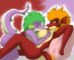 anthro big_breasts blush breasts crossgender dragon duo female female/female friendship_is_magic garble_(mlp) mr-101 my_little_pony nude spike_(mlp) 